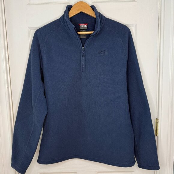 The North Face Blue Waffle Knit 1/4 Zip Pullover Size Medium - Picture 8 of 8